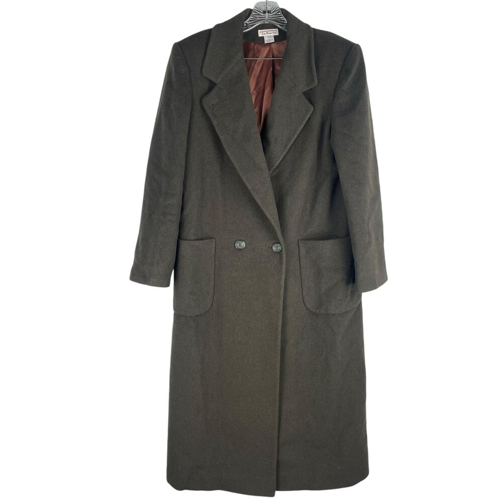 Talbots Wool Cashmere Silk Blend Long Coat Floor Length Green Size 1X